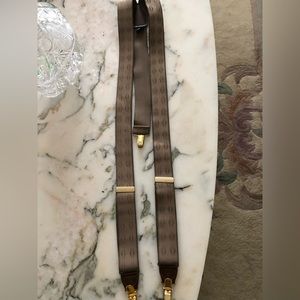 Cas. Germany men’s suspenders adjustable O/S brown pattern gold hardware